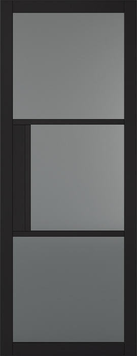 Black Tribeca Glazed 3 Light Tinted Pre-Finished Internal Door