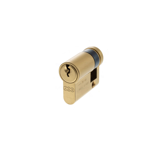 AGB 5 Pin Single Euro Cylinder 35-10mm (45mm) - Satin Brass