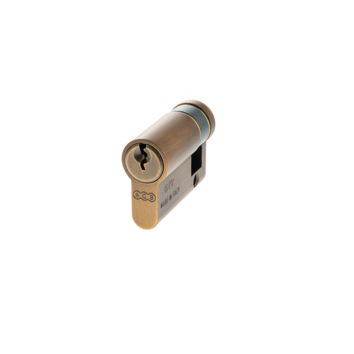 AGB 5 Pin Single Euro Cylinder 35-10mm (45mm) - Matt Antique Brass