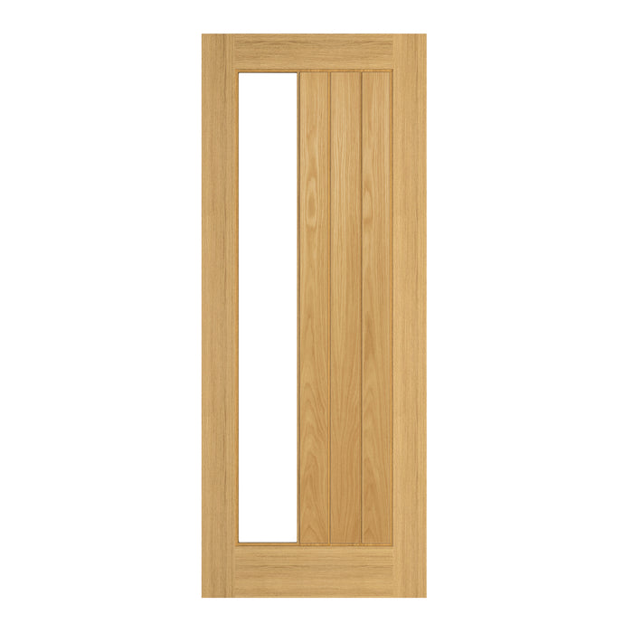 Ely Pre-Finished Oak Glazed 1 Side Light Internal Door