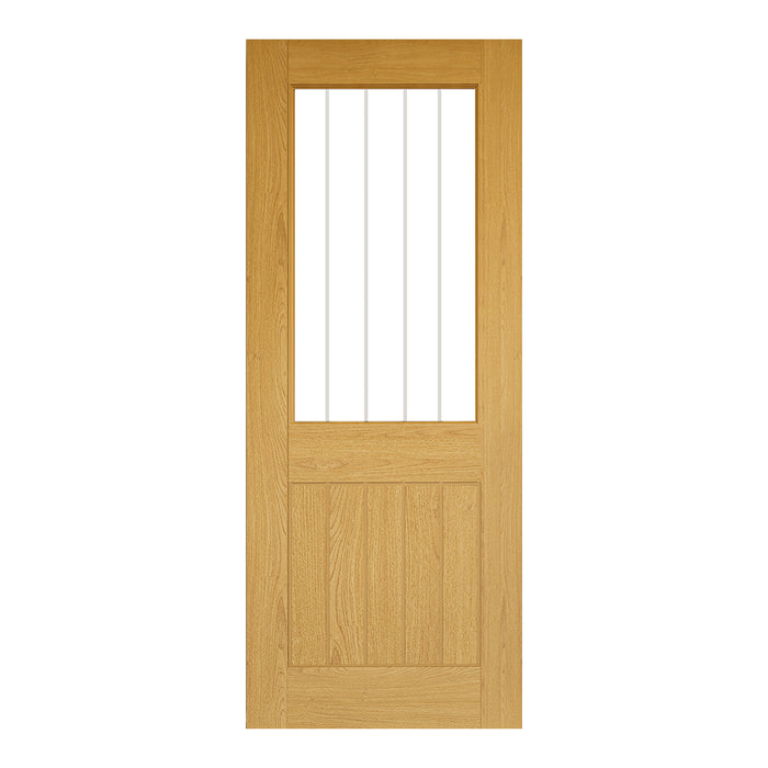 Ely Pre-Finished Oak 2 Panel Glazed Internal Door