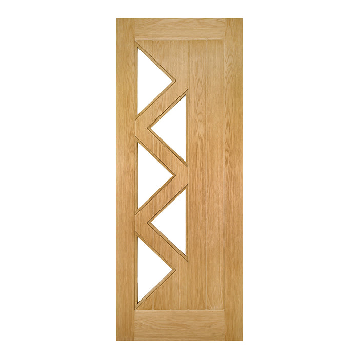 Ely Pre-Finished Oak Glazed 5 Light Internal Door