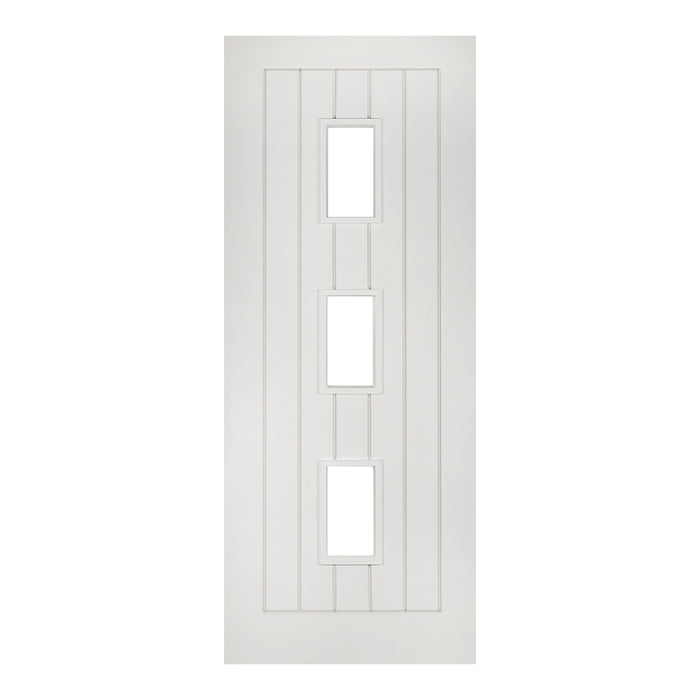 Ely White Primed Glazed 3 Light Internal Door