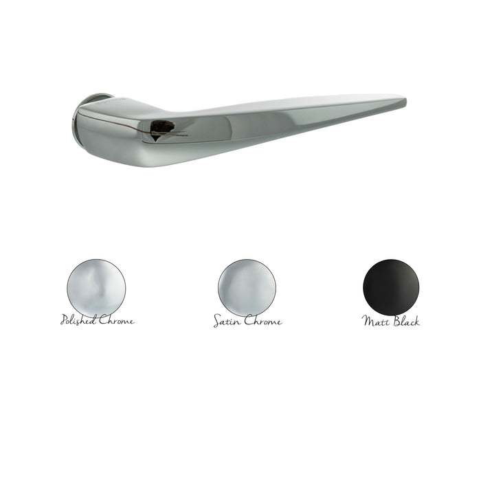 Forme Foglia Lever Door Handle on Concealed Round Rose - Satin Chrome