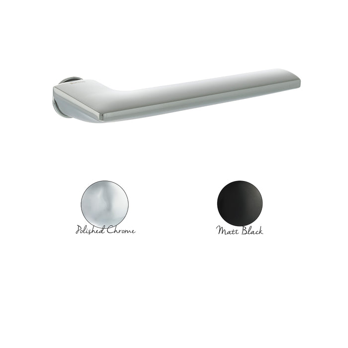 Forme Boston Lever Door Handle on Concealed Round Rose - Polished Chrome