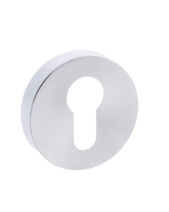 CleanTouch Anti-Bac Euro Escutcheons on Minimal Round Rose - Satin Chrome