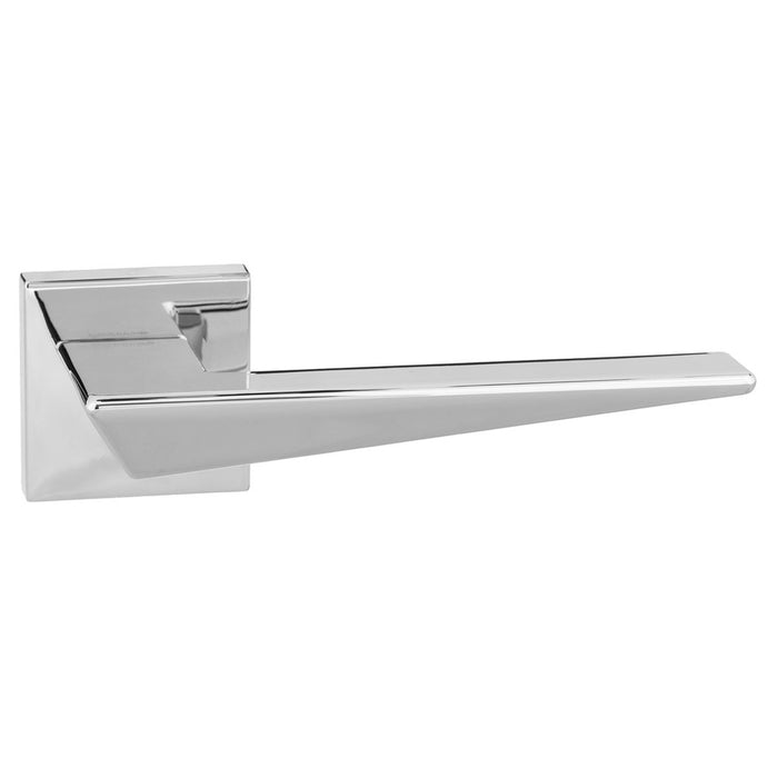 Forme Naxos Lever Door Handle on Minimal Square Rose - Polished Chrome