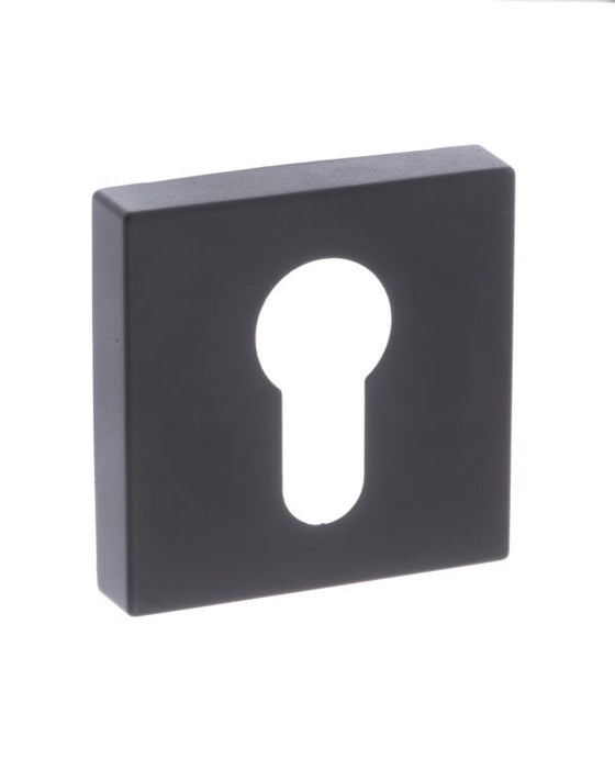 STATUS Euro Escutcheons on S4 Square Rose - Matt Black