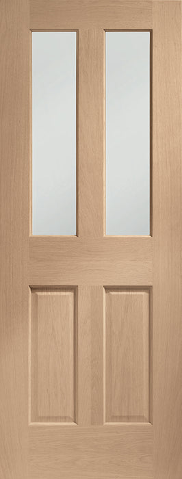 Oak Malton Clear Bevelled Glass Unfinished Internal Door