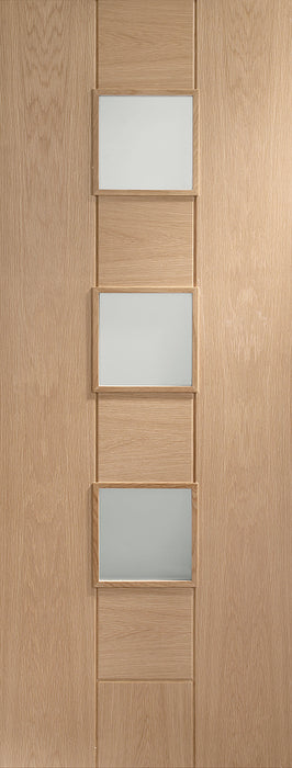 Oak Messina Clear Glass Pre-Finished Internal Door