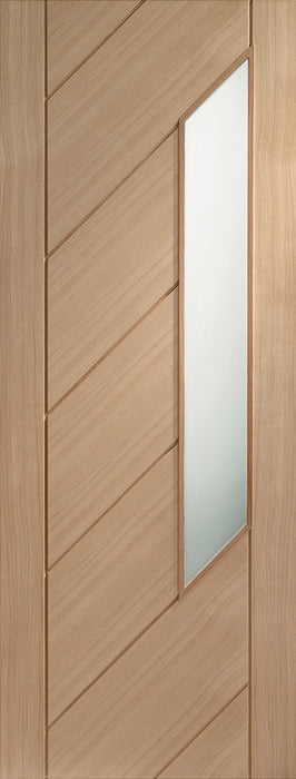 Oak Monza Obscure Glass Unfinished Internal Door