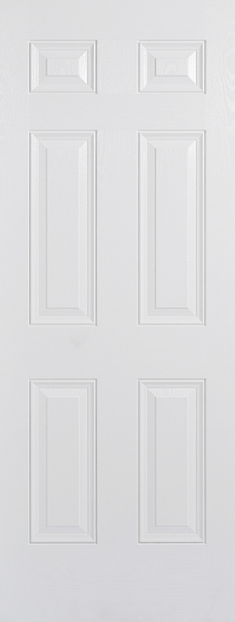 GRP Colonial 6 Panel White Pre-Finished External Composite Door