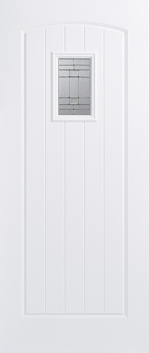 GRP Cottage White Glazed 1 Light Pre-Finished External Composite Door