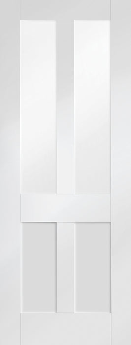 White Malton Shaker Clear Flat Glass Primed Internal Door