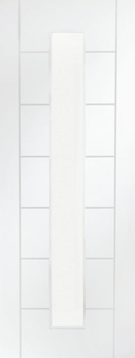 White Palermo 1 Light Clear Glass Primed Internal Door