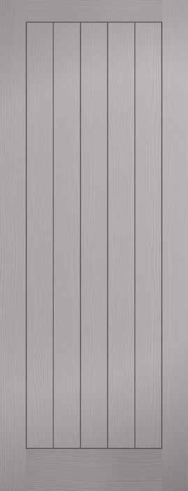 Grey Moulded Textured Vertical 5 Panel Pre-Finished Internal Door