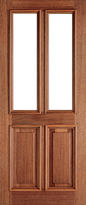 Hardwood Derby Unglazed 2 Light Unfinished External Door