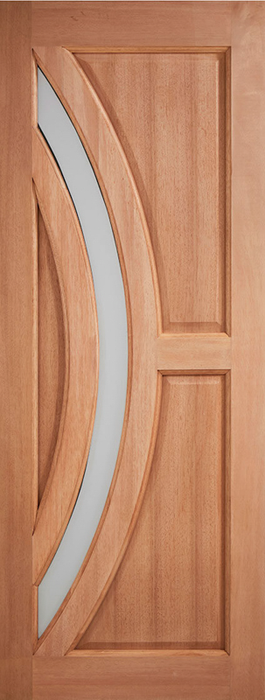 Hardwood Harrow Frosted Glazed Unfinished External Door