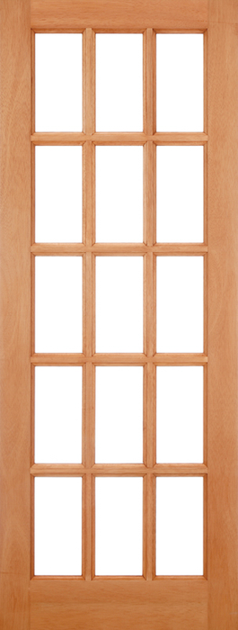 Hardwood SA 15 Light Dowelled Unfinished External Door