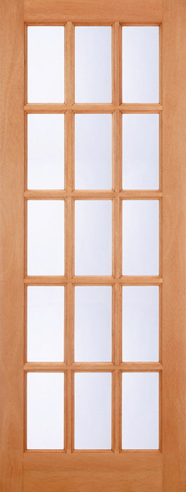 Hardwood SA 15 Light M&T Glazed Clear Unfinished External Door