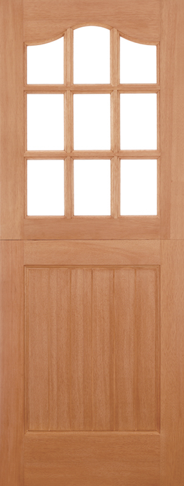 Hardwood Stable Glazed 9 Light M&T Unfinished External Door