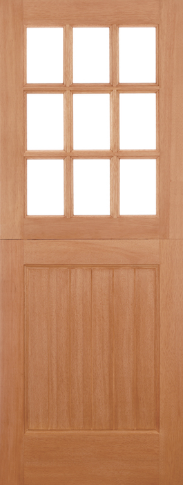 Hardwood Stable Straight Top Unglazed 9 Light M&T Unfinished External Door