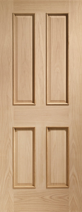 Oak Victorian 4 Panel Raised Mouldings Unfinished Internal Door