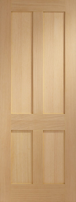 Oak Victorian Shaker 4 Panel Unfinished Internal Door