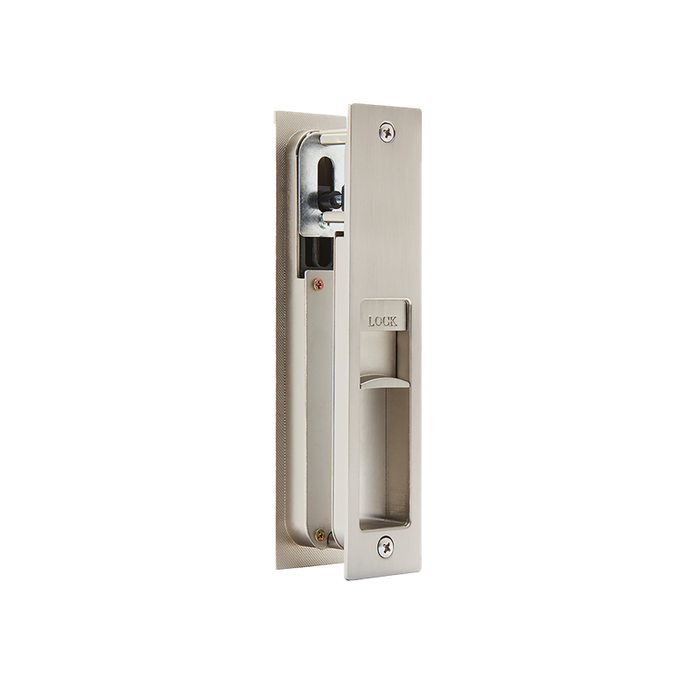 Gemini Satin Chrome Pocket Door Privacy Sliding Lock