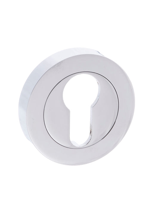 Mediterranean Euro Escutcheons on Round Rose - Polished Chrome