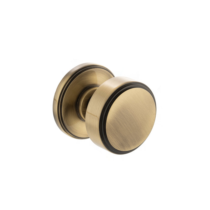 Millhouse Brass Boulton Brass Stepped Mortice Knob on Concealed Fix Rose - Antique Brass