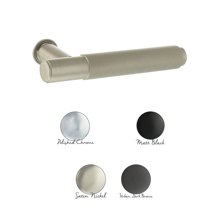 Millhouse Brass Crompton Lever Door Handle on Concealed Round Rose - Polished Chrome