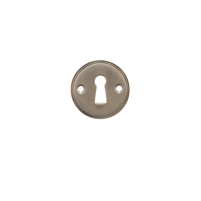 Millhouse Brass Solid Brass Open Key Hole Escutcheons - Satin Nickel