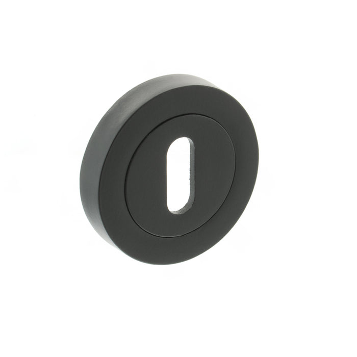 Millhouse Brass Key Escutcheons on Round Rose - Matt Black