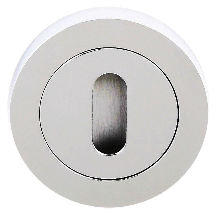 Millhouse Brass Key Escutcheons on Round Rose - Polished Chrome