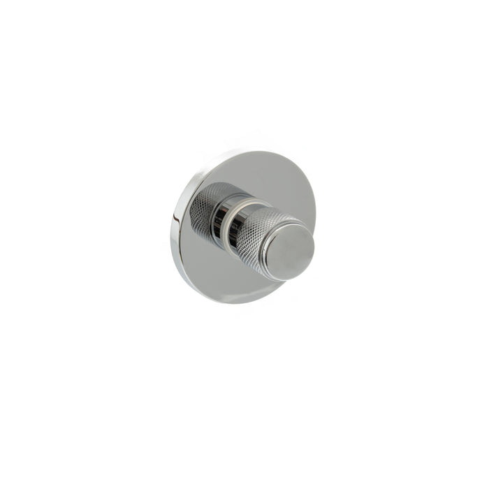 Millhouse Brass Knurled WC Turn and Release on 5mm Slimline Round Rose - Polished Chrome