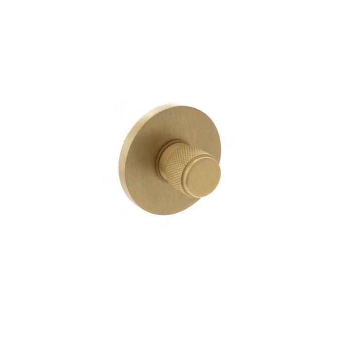 Millhouse Brass Knurled WC Turn and Release on 5mm Slimline Round Rose - Satin Brass