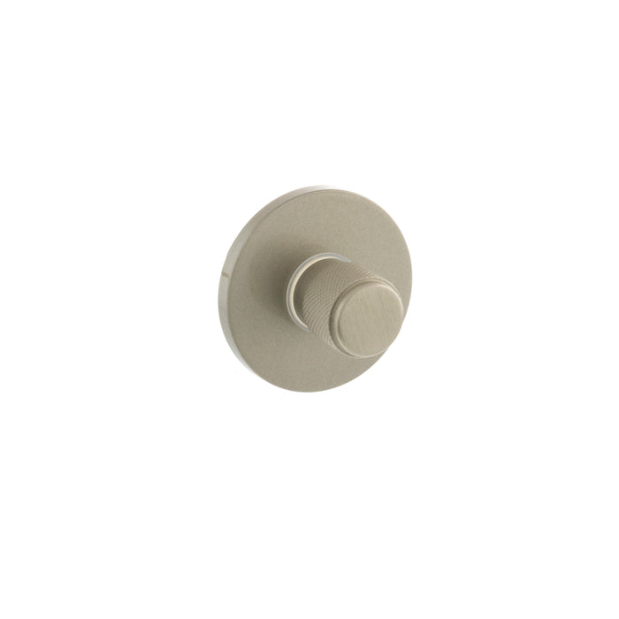 Millhouse Brass Knurled WC Turn and Release on 5mm Slimline Round Rose - Satin Nickel