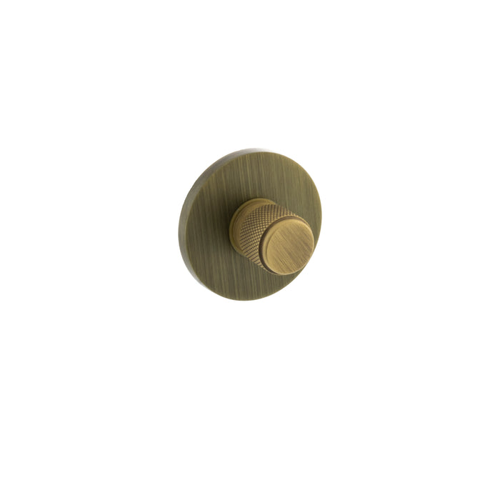 Millhouse Brass Knurled WC Turn and Release on 5mm Slimline Round Rose - Yester Bronze