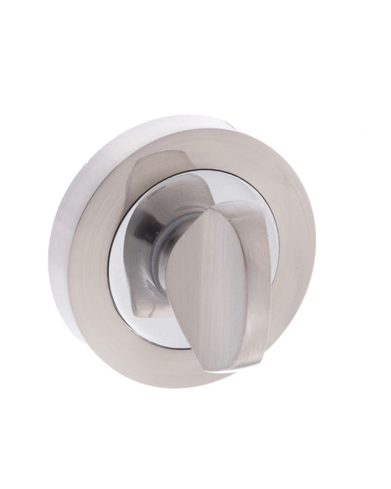 Mediterranean WC Turn and Release on Round Rose - Satin Nickel/Polished Chrome