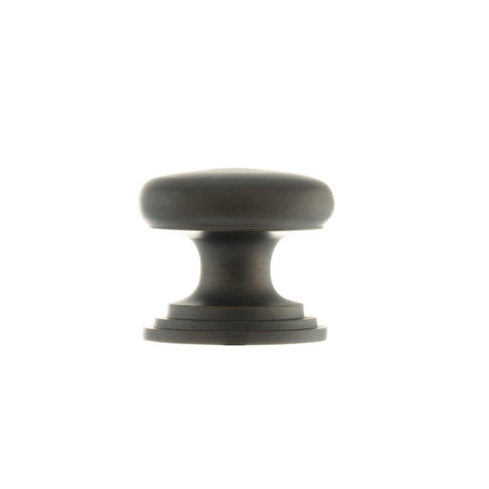 Old English Lincoln Solid Brass Victorian Cabinet Knob 32mm on Concealed Fix - Urban Dark Bronze