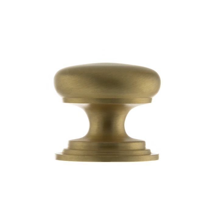 Old English Lincoln Solid Brass Victorian Cabinet Knob 38mm on Concealed Fix - Satin Brass