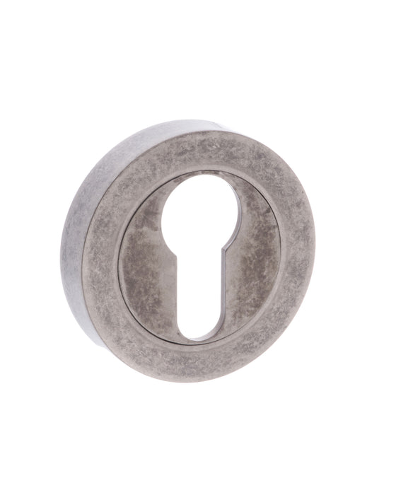 Old English Euro Escutcheons - Distressed Silver