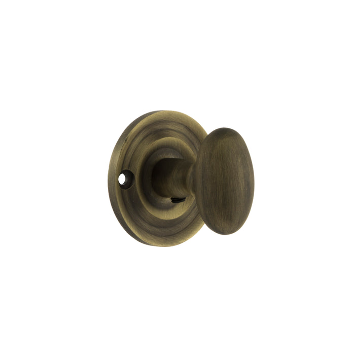 Old English Solid Brass Oval WC Turn and Release - Matt Antique Brass