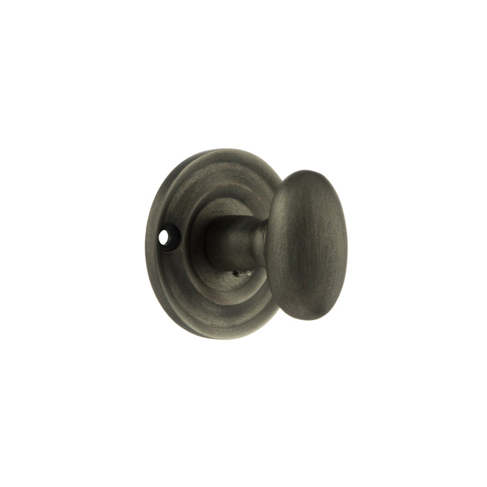 Old English Solid Brass Oval WC Turn and Release - Matt Gun Metal