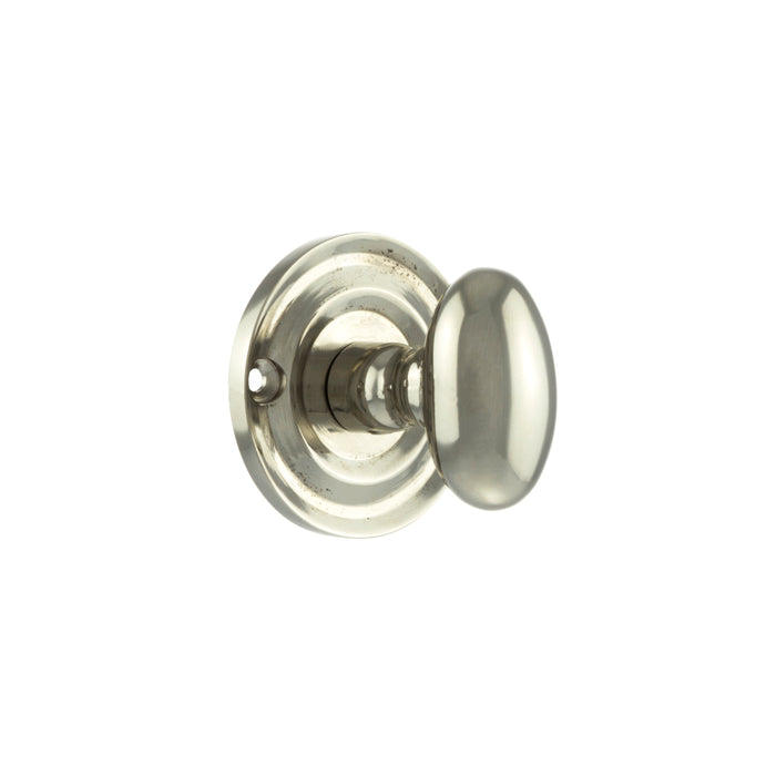 Old English Solid Brass Oval WC Turn and Release - Polished Nickel