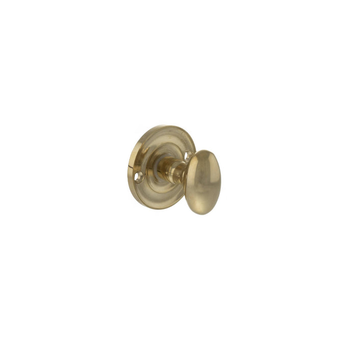 Old English Solid Brass Oval WC Turn and Release - Raw Brass