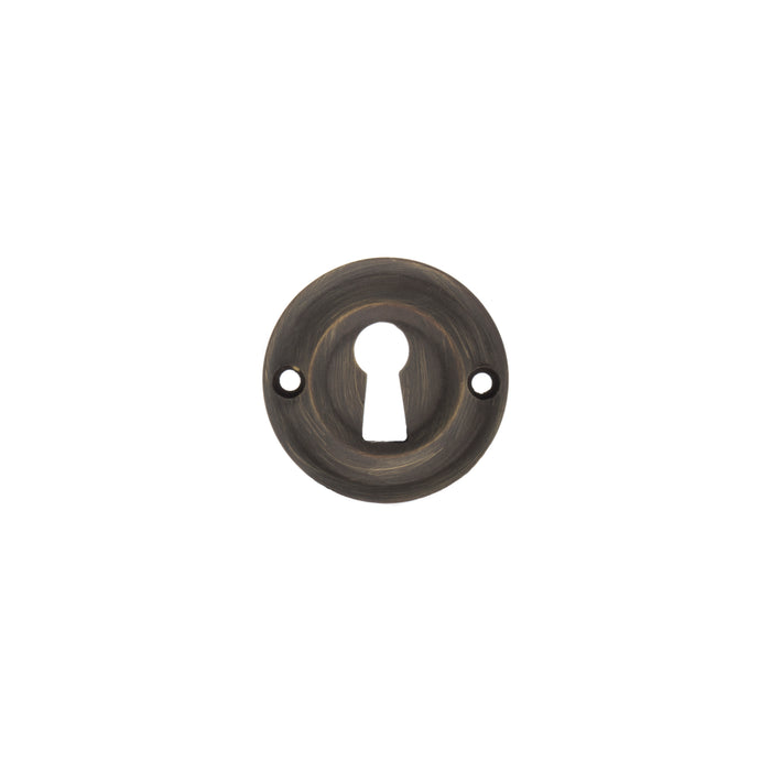 Old English Solid Brass Open Key Hole Escutcheons - Urban Bronze