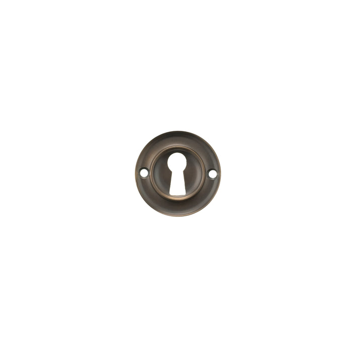 Old English Solid Brass Open Key Hole Escutcheons - Urban Dark Bronze