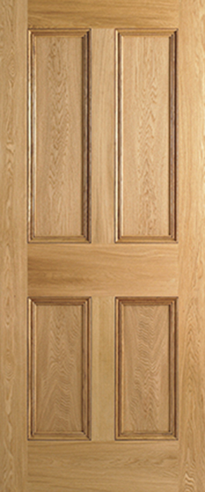 Oak 4 Panel Unfinished Internal Fire Door